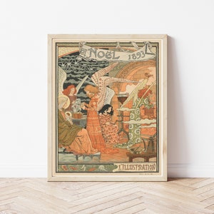 Art Nouveau &quot;Noel&quot; Christmas Decor 1893 Poster | Fine Art Print