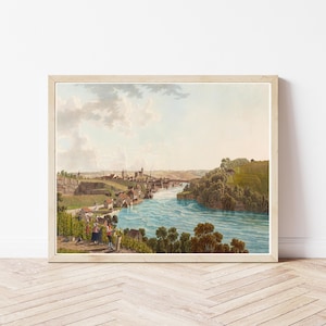 Schaffhausen Switzerland View Circa 1800 Watercolor Painting | Fine Art Print