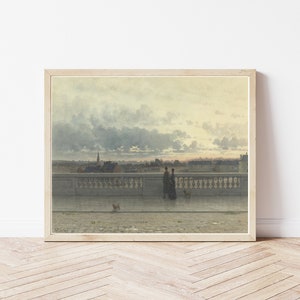 Veduta della città di Bruxelles, Belgio, 1885, acquerello / stampa artistica