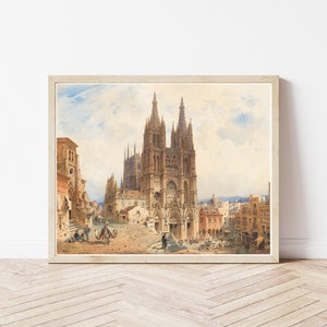 Kathedrale von Burgos Burgos Spanien 1872 Aquarell Malerei | Fine Art Druck