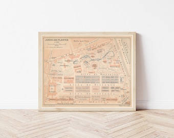 Paris França Jardin des Plantes 1913 Mapa | Impressão de belas artes