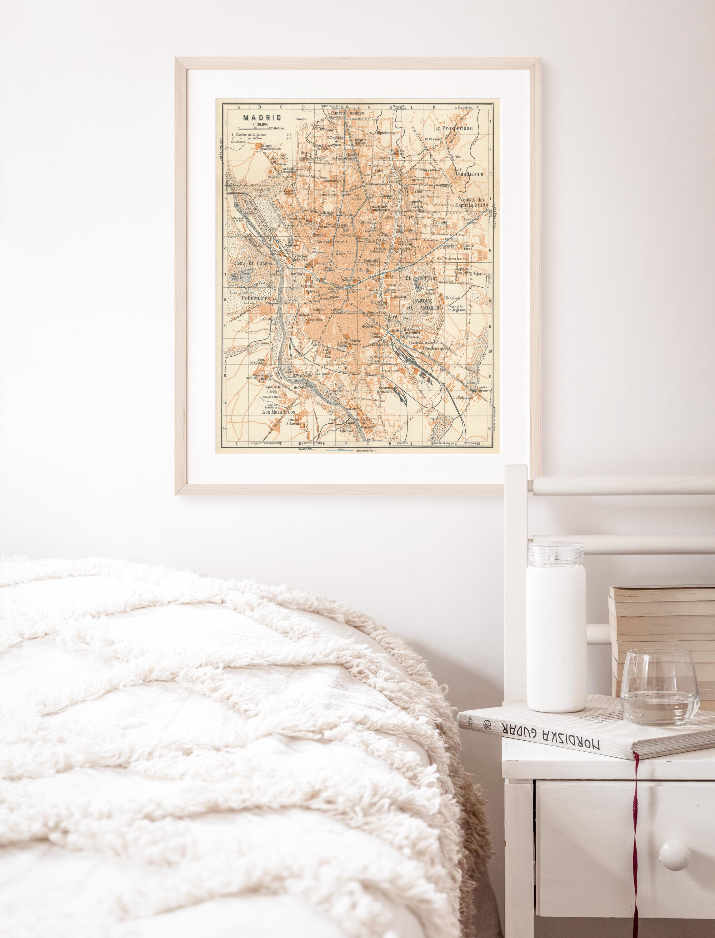 1913年スペイン・マドリード地図 | ファインアートプリント - Etsy 日本