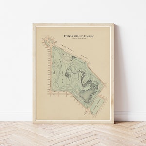 Mapa do Prospect Park Brooklyn 1908 | Impressão de belas artes