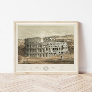 Coliseo Romano, Roma, Italia, Vista, 1872, Ilustración litográfica / Impresión artística