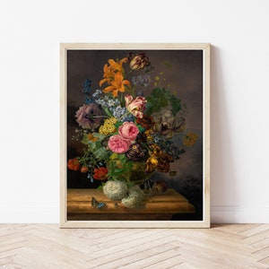 Flowers Still Life 1838 Oil Painting | Fine Art Print