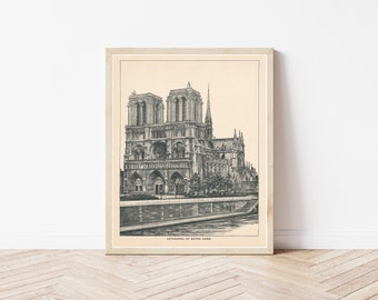 Die Kathedrale von Notre Dame Paris Frankreich 1892 Gravur Illustration | Fine Art Druck
