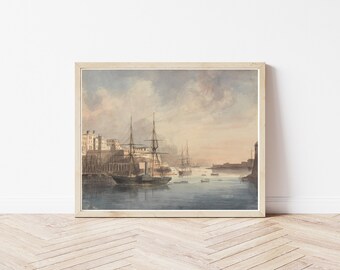 Vista de Malta, 1849, acuarela/impresión artística