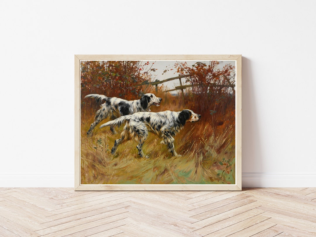 English Setter Dogs Circa 1890 Painting, Fine Art Print - Etsy