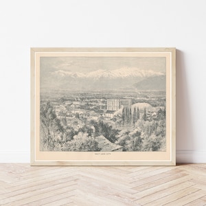 Salt Lake City Utah View 1892 Engraving Illustration | Fine Art Print