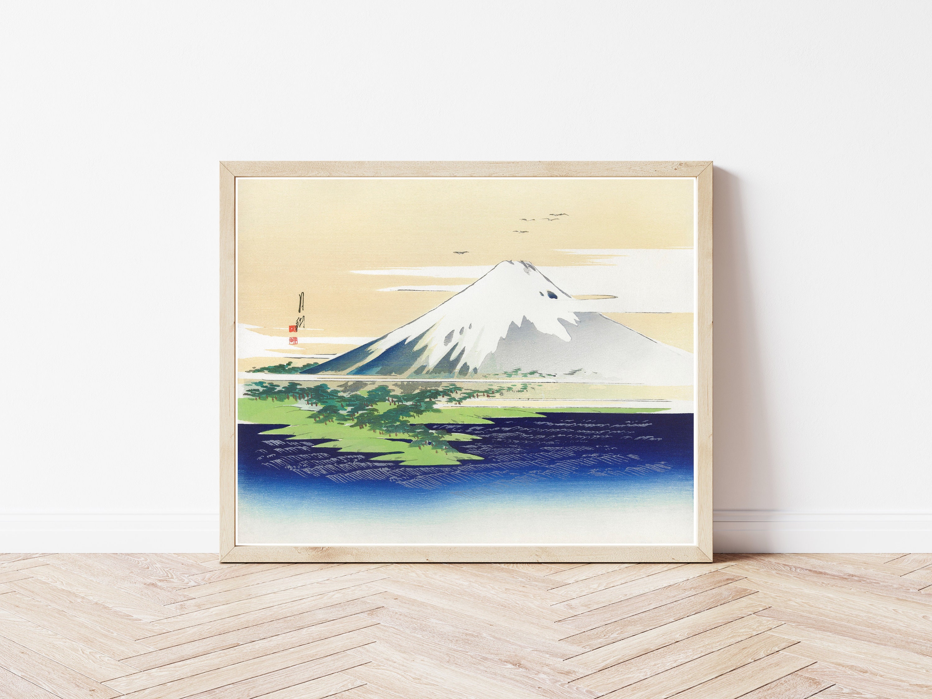 富士山 日本の景色 1910年 木版画 | ファインアートプリント - Etsy 日本