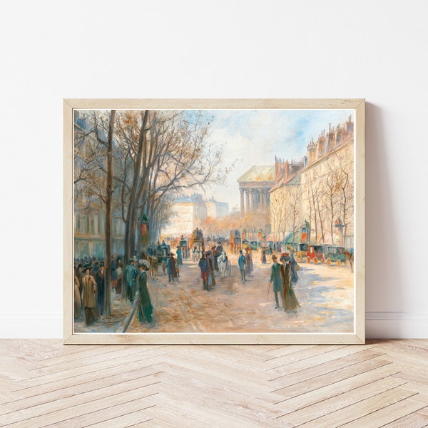 Paris France Street Scene La Madeleine Circa 1900 Painting | Fine Art Print