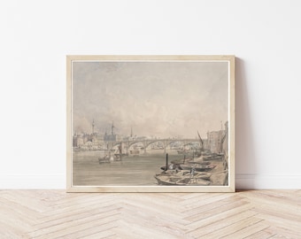 London England United Kingdom View 1858 Watercolor Painting | Fine Art Print