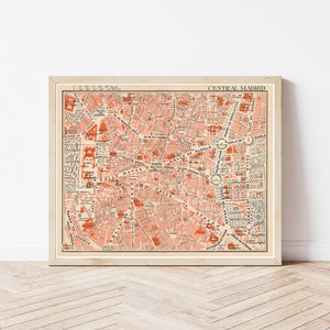 Madrid Spain 1929 Map | Fine Art Print