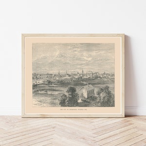 Melbourne Australia View 1876 Engraving Illustration | Fine Art Print