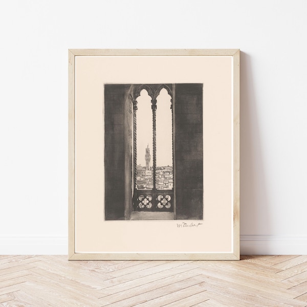 Florence Italy View Circa 1910 Drawing | Fine Art Print