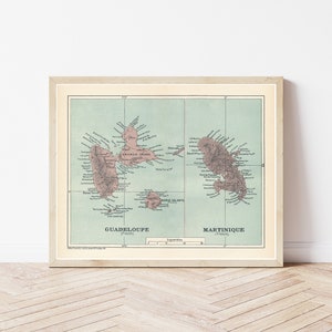 Guadalupe & Martinique 1923 Map | Fine Art Print