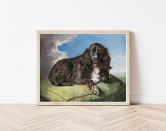 コッカースパニエルの肖像 1850年頃 油絵 | ファインアートプリント