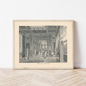 Ancient Rome Italy Roman Villa 1885 Engraving Illustration | Fine Art Print