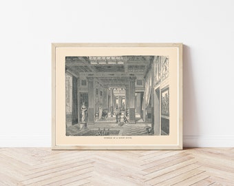 Ancient Rome Italy Roman Villa 1885 Engraving Illustration | Fine Art Print