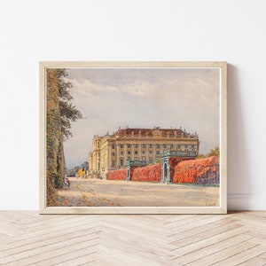 Castello di Schönbrunn, Vienna, Austria, circa 1890, dipinto ad acquerello / stampa artistica