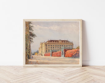 Schönbrunn Palace Vienna Austria Circa 1890 Watercolor Painting | Fine Art Print