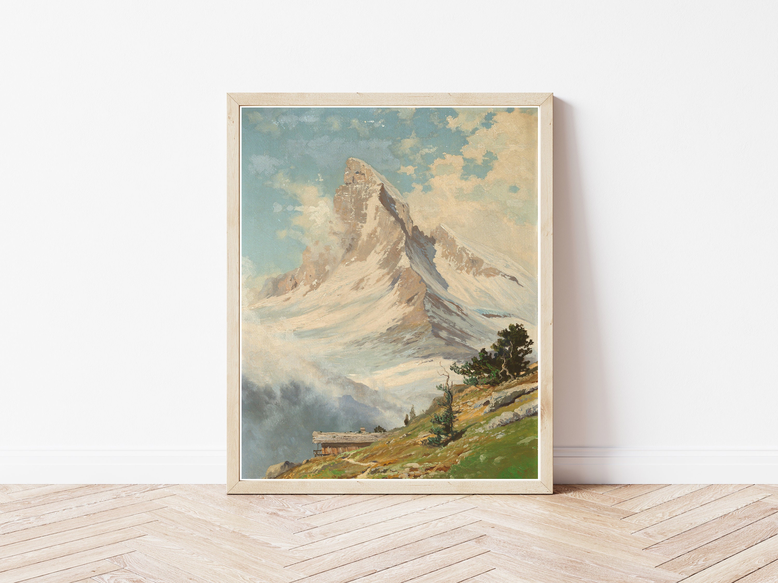 Matterhorn Mountain Zermatt Switzerland Circa 1925 Oil