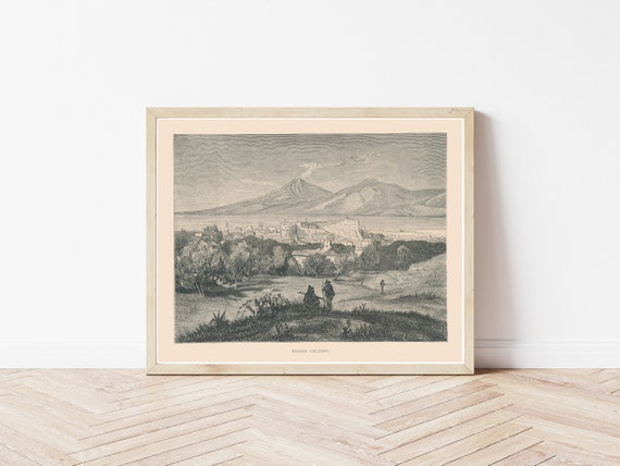 Reggio Calabria Italy View 1877 Engraving Illustration | Fine Art Print