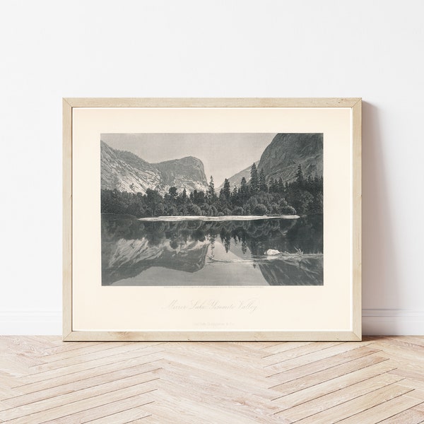 Yosemite National Park California Mirror Lake 1872 Steel Engraving | Fine Art Print