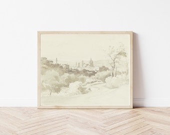 フィレンツェの風景 1825年 水彩画 | ファインアートプリント - Etsy 日本