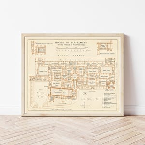 Parlement Londen Engeland 1919 Architecturale plattegrond | Kunstafdruk