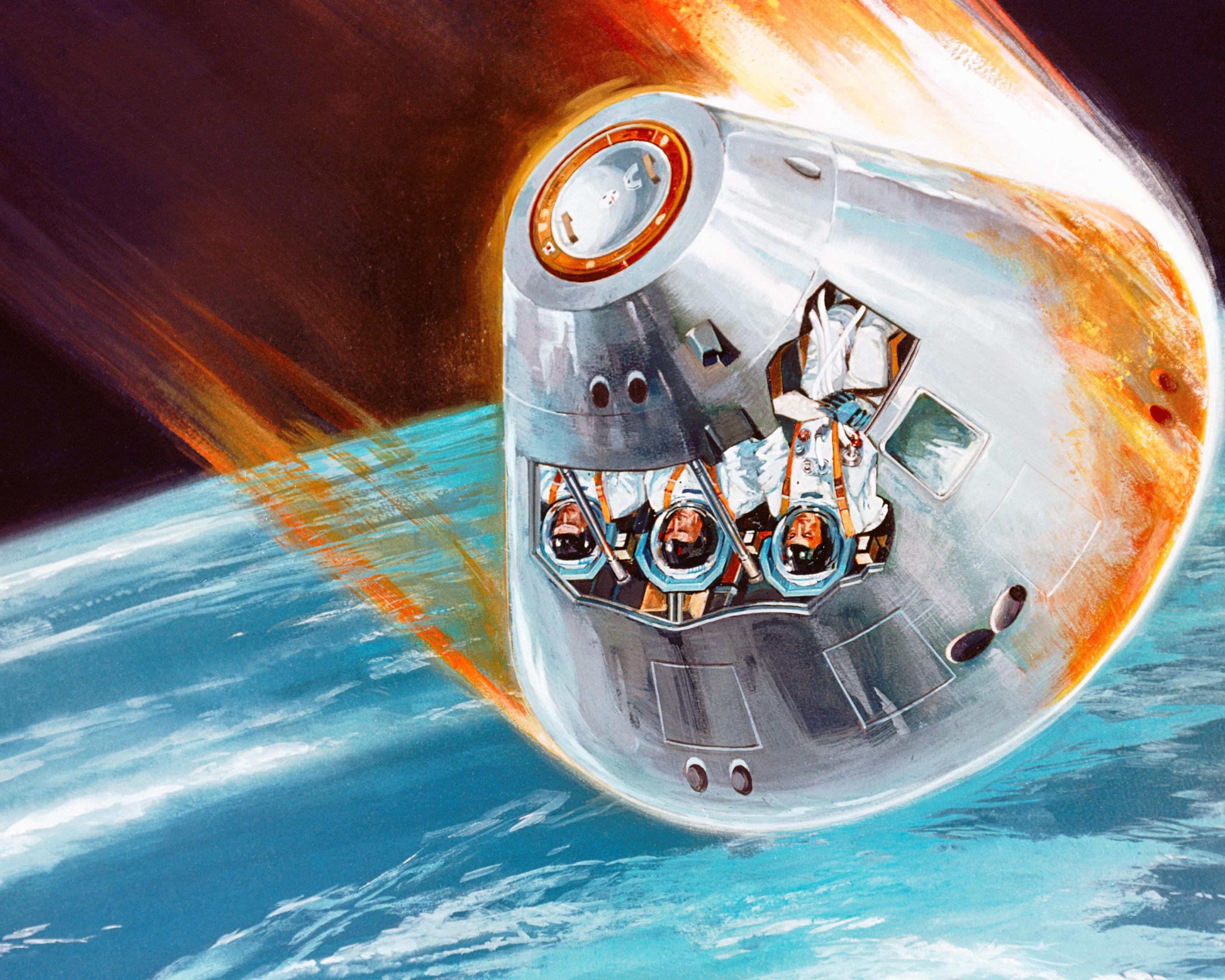 NASA アポロ7号宇宙探査コンセプトアート 1968年 絵画 | ファイン