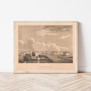 Cleveland Ohio View 1834 Engraving | Fine Art Print
