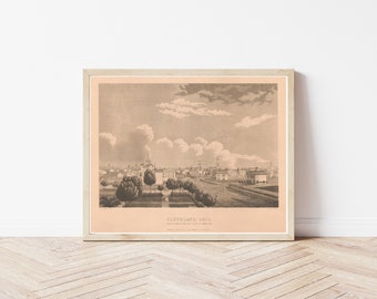 Cleveland Ohio View 1834 Engraving | Fine Art Print