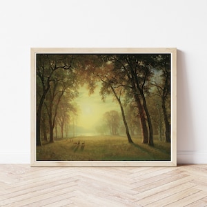 Deer in Forest Clearing Yosemite National Park Circa 1860 Landscape Painting  | Fine Art Print