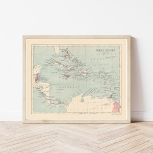 Caribbean 1927 Map | Fine Art Print
