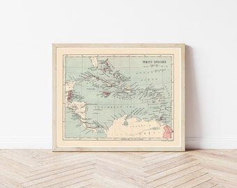 Caribbean 1927 Map | Fine Art Print