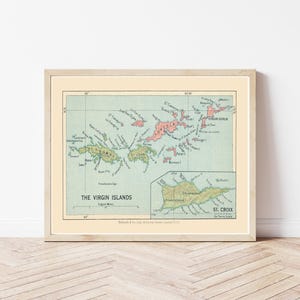 Mapa das Ilhas Virgens de 1927 | Impressão de Belas Artes
