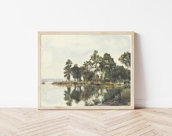 Florida Nature Scene Jacksonville Area 1904 Watercolor Painting | Fine Art Print