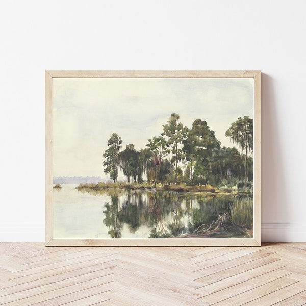 Florida Nature Scene Jacksonville Area 1904 Watercolor Painting | Fine Art Print