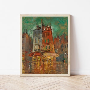 Paris France at Night Circa 1900 Impressionist Painting | Fine Art Print