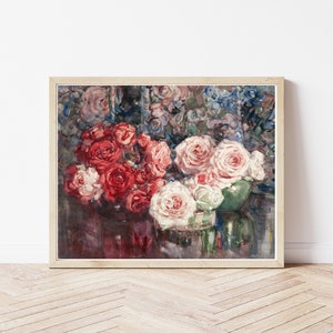 Rose Flowers Still Life Circa 1825 Watercolor Painting | Fine Art Print