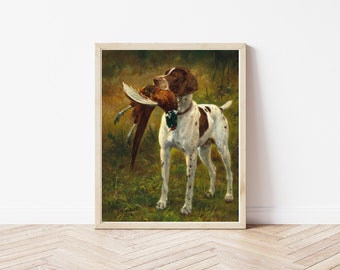 GSP German Shorthaired Pointer Dog 1912 Painting | Fine Art Print