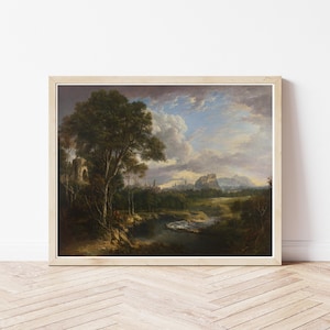 Peinture à l'huile d'Édimbourg, Écosse, vue 1822 | Impression d'art