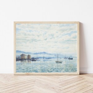 Wellington New Zealand Wellington Harbour View 1902 Watercolor Painting | Fine Art Print