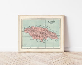 Mapa da Jamaica de 1923 | Impressão de Belas Artes