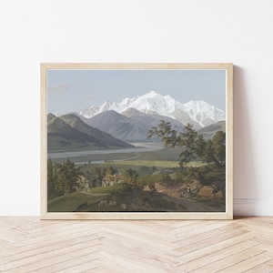 Mont Blanc View Chamonix Switzerland Circa 1825 Painting | Fine Art Print