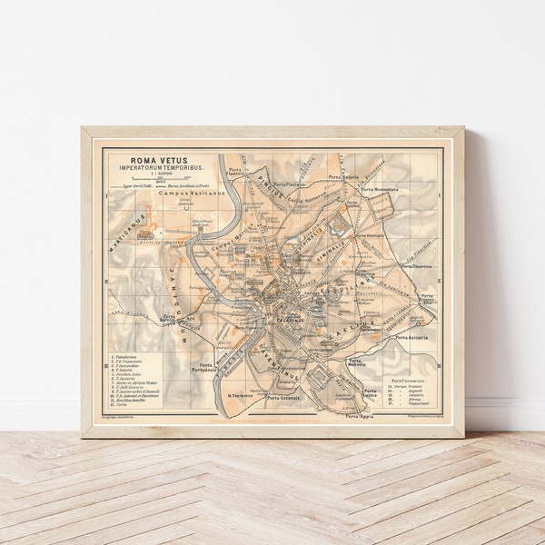 Ancient Rome Italy 1897 Map Fine Art Print