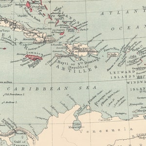 Caribbean 1927 Map Fine Art Print image 3