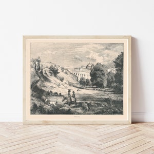 Ariccia Italy 1877 Engraving Illustration | Fine Art Print
