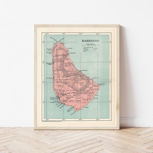 Barbados 1923 Map | Fine Art Print